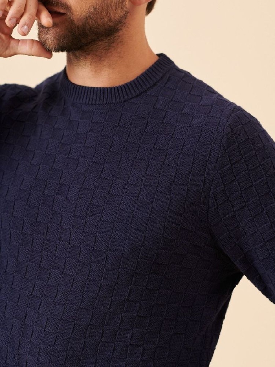 Quba & Co Baden Navy Knitted Jumper Clearance