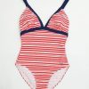 Quba & Co Birlby Red And White Stripe One Piece Swimsuit Clearance