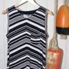 Quba & Co Dore Chevron Navy And White Stripe Vest New