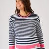 Quba & Co Navy And White Striped Long Sleeve T-Shirt - Stint Hot