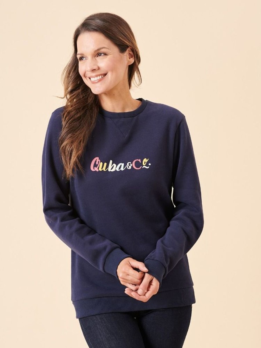 Quba & Co Norvick Navy Quba And Co Logo Sweatshirt Clearance