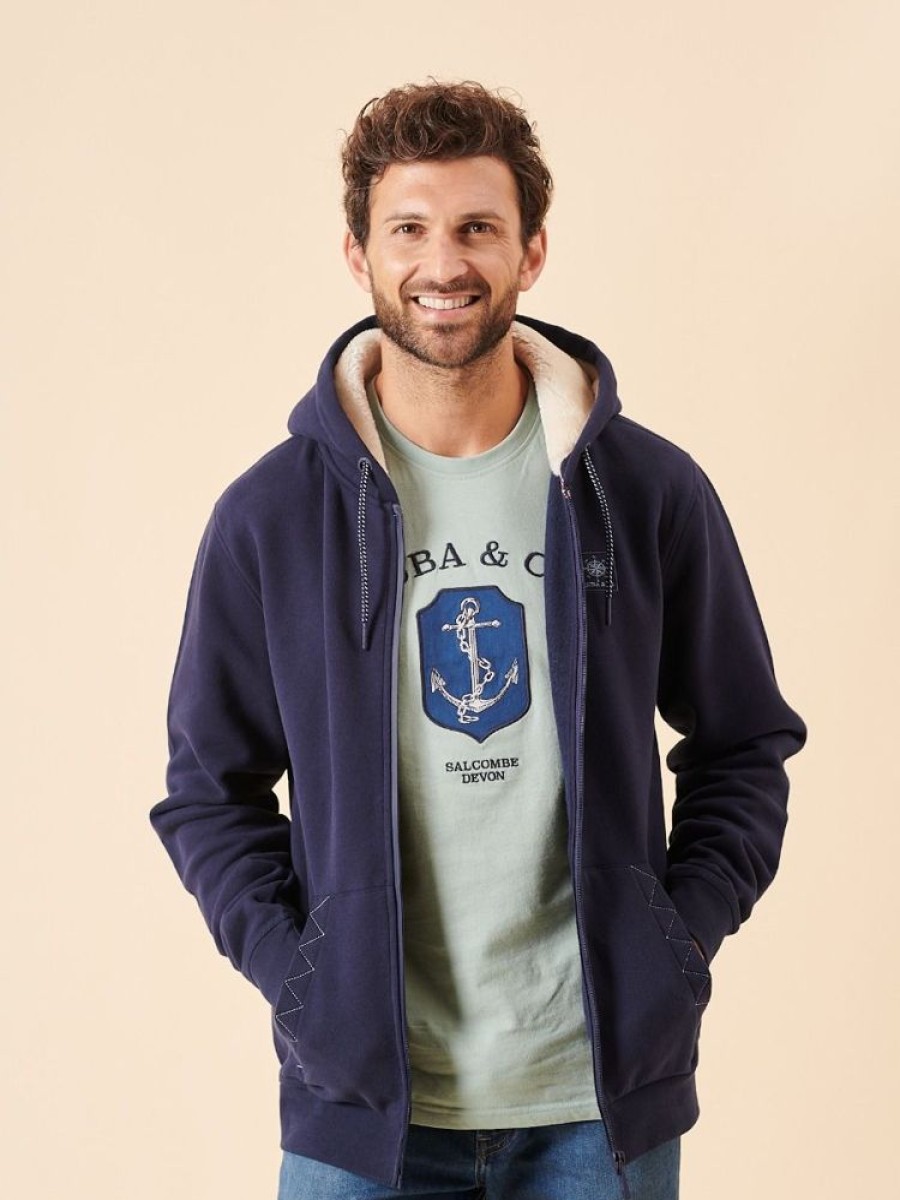 Quba & Co Casti Fur Lined Navy Hoodie Best