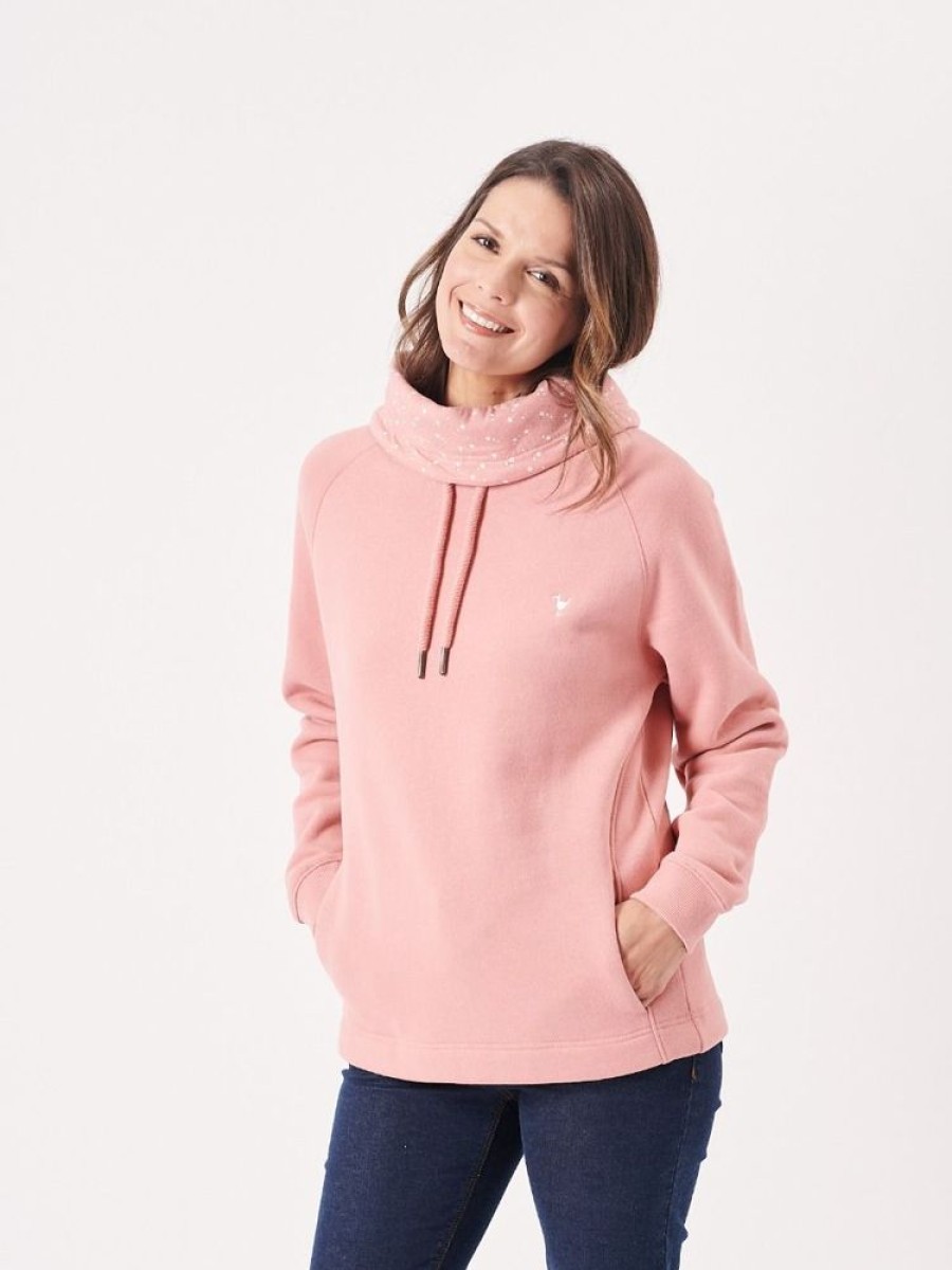 Quba & Co Marr Pink Cowl Neck Sweatshirt Wholesale