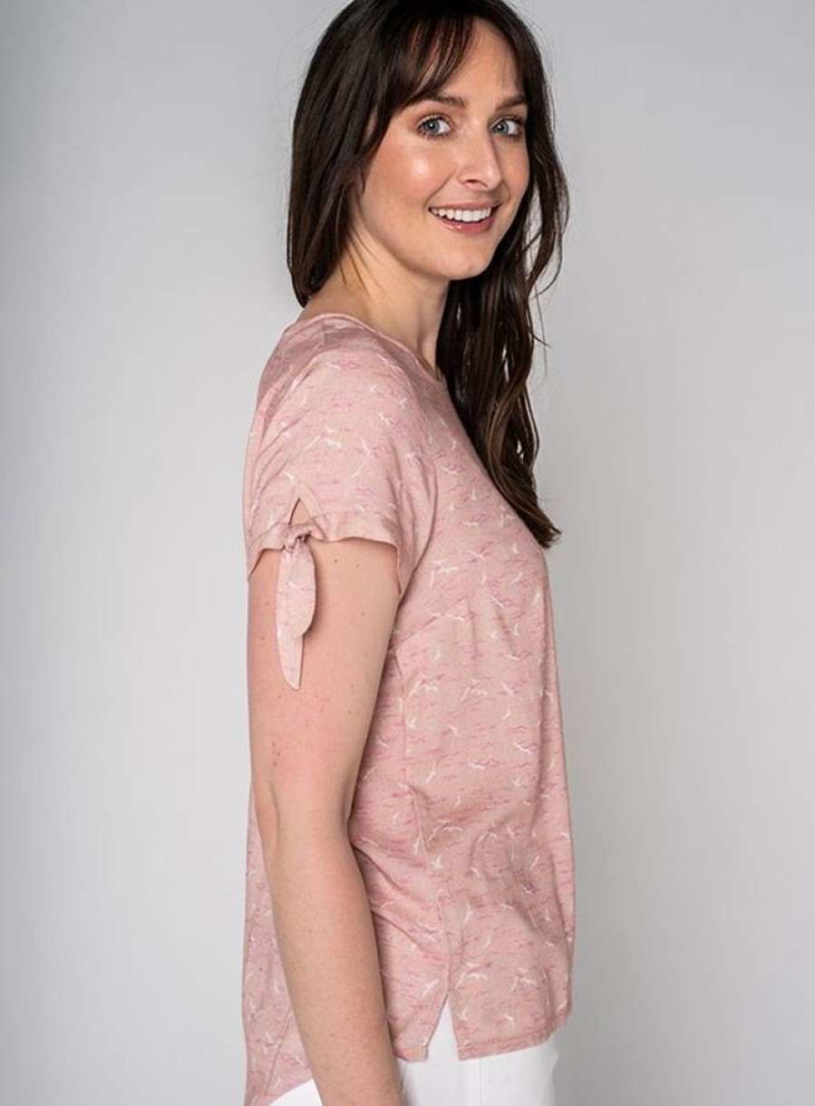 Quba & Co Sami Bird Design Printed Top - Peony Pink Best