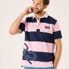 Quba & Co Pink Striped X-Series Short Sleeve Rugby Shirt - Watson New