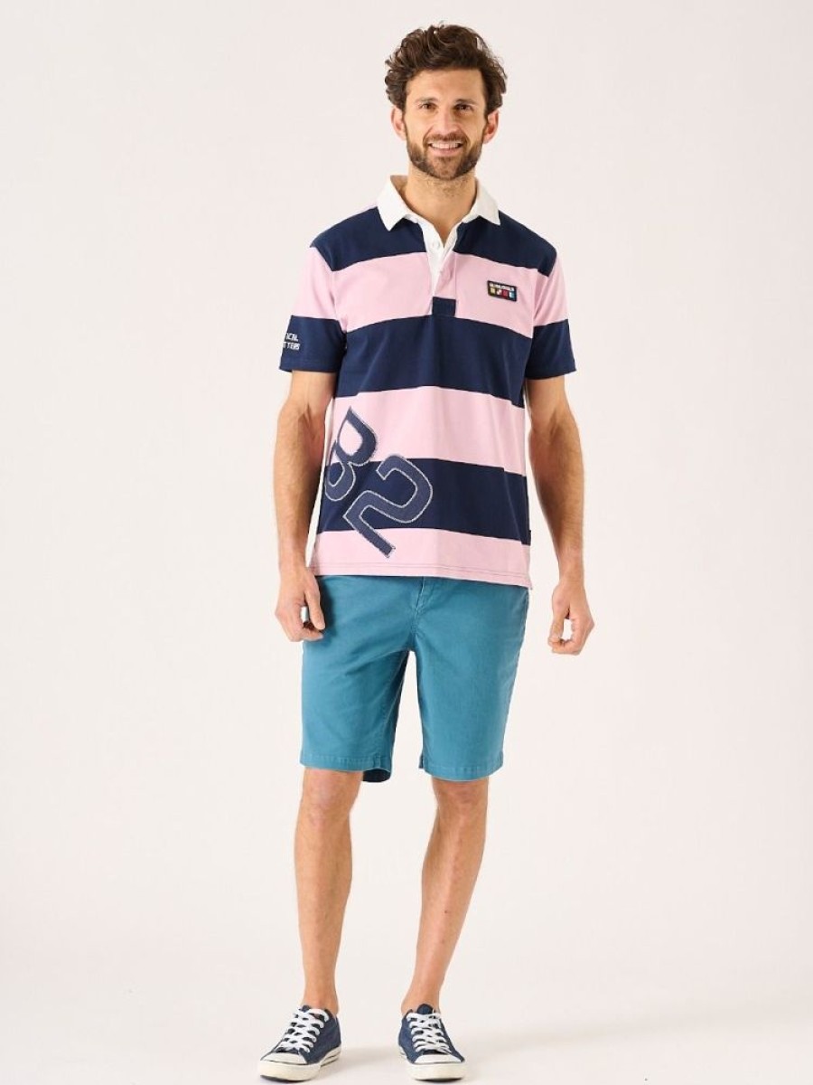 Quba & Co Pink Striped X-Series Short Sleeve Rugby Shirt - Watson New