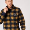 Quba & Co Borg Jacket Navy And Ochre Lifestyle Zip Through - Sion Best