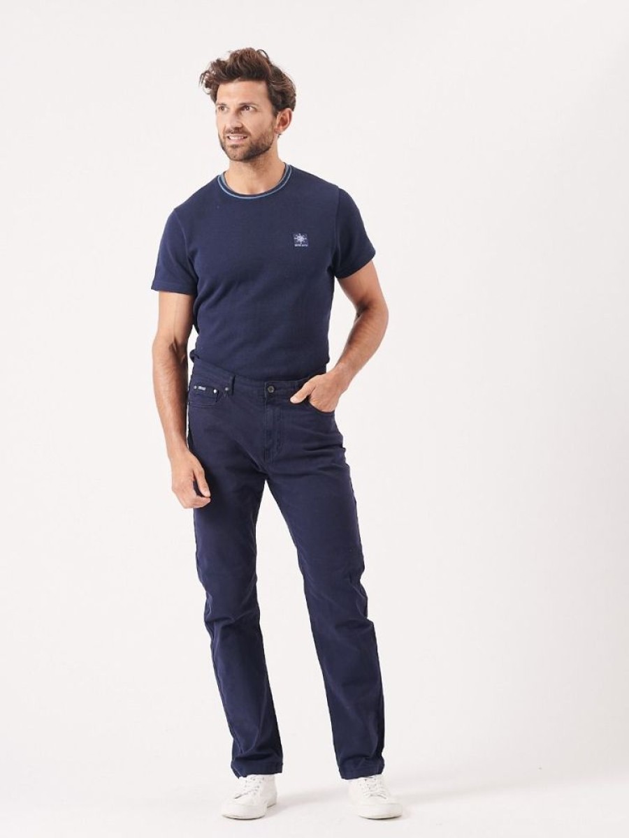 Quba & Co Navy Lifestyle Twill Trousers - Versham Clearance