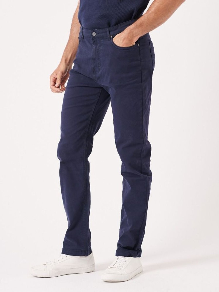 Quba & Co Navy Lifestyle Twill Trousers - Versham Clearance