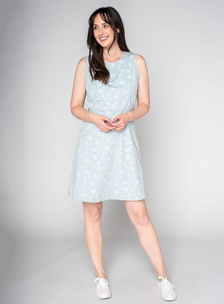 Quba & Co Aurora Nautical Print Dress - Seamist Green Clearance