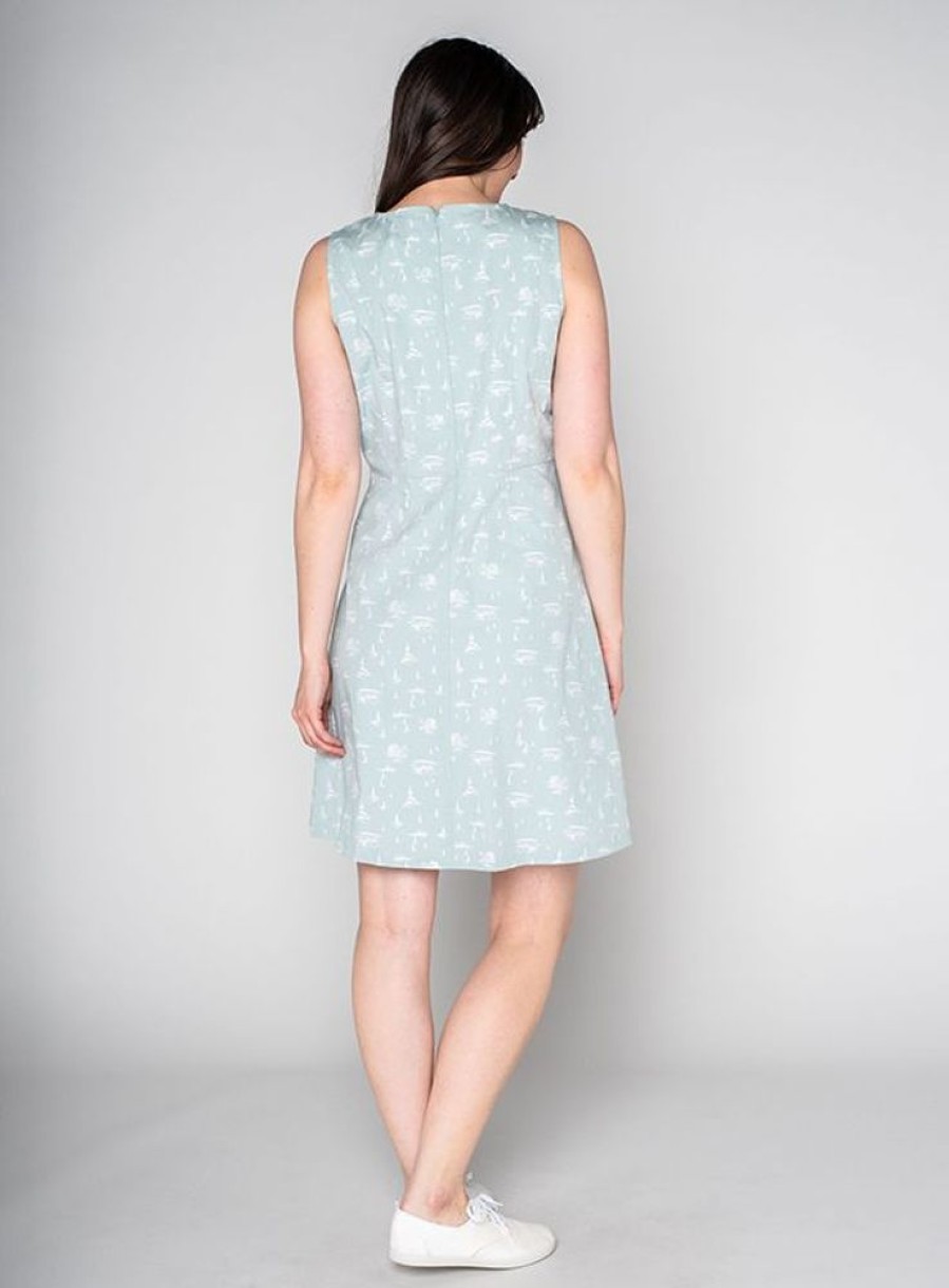 Quba & Co Aurora Nautical Print Dress - Seamist Green Clearance