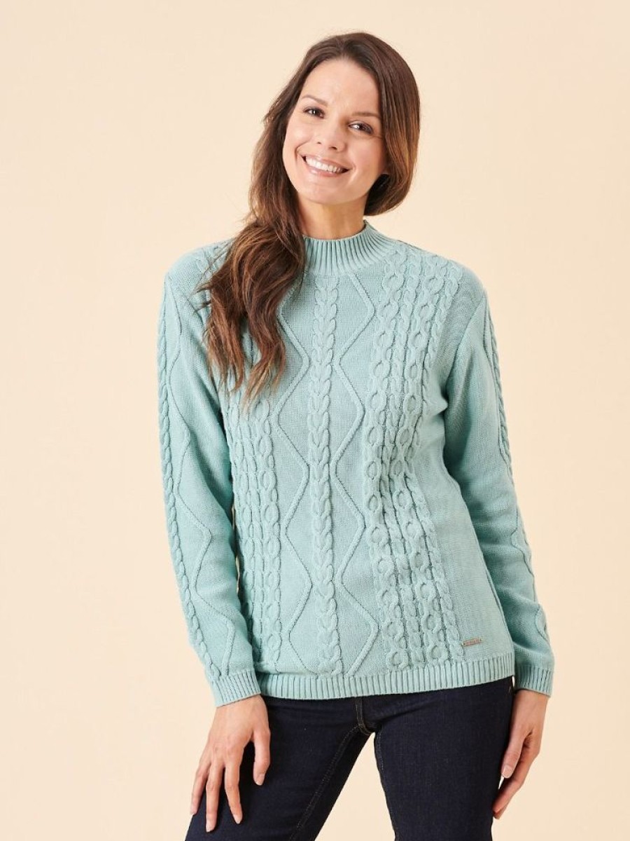 Quba & Co Hattan Mint Green Knitted Jumper New