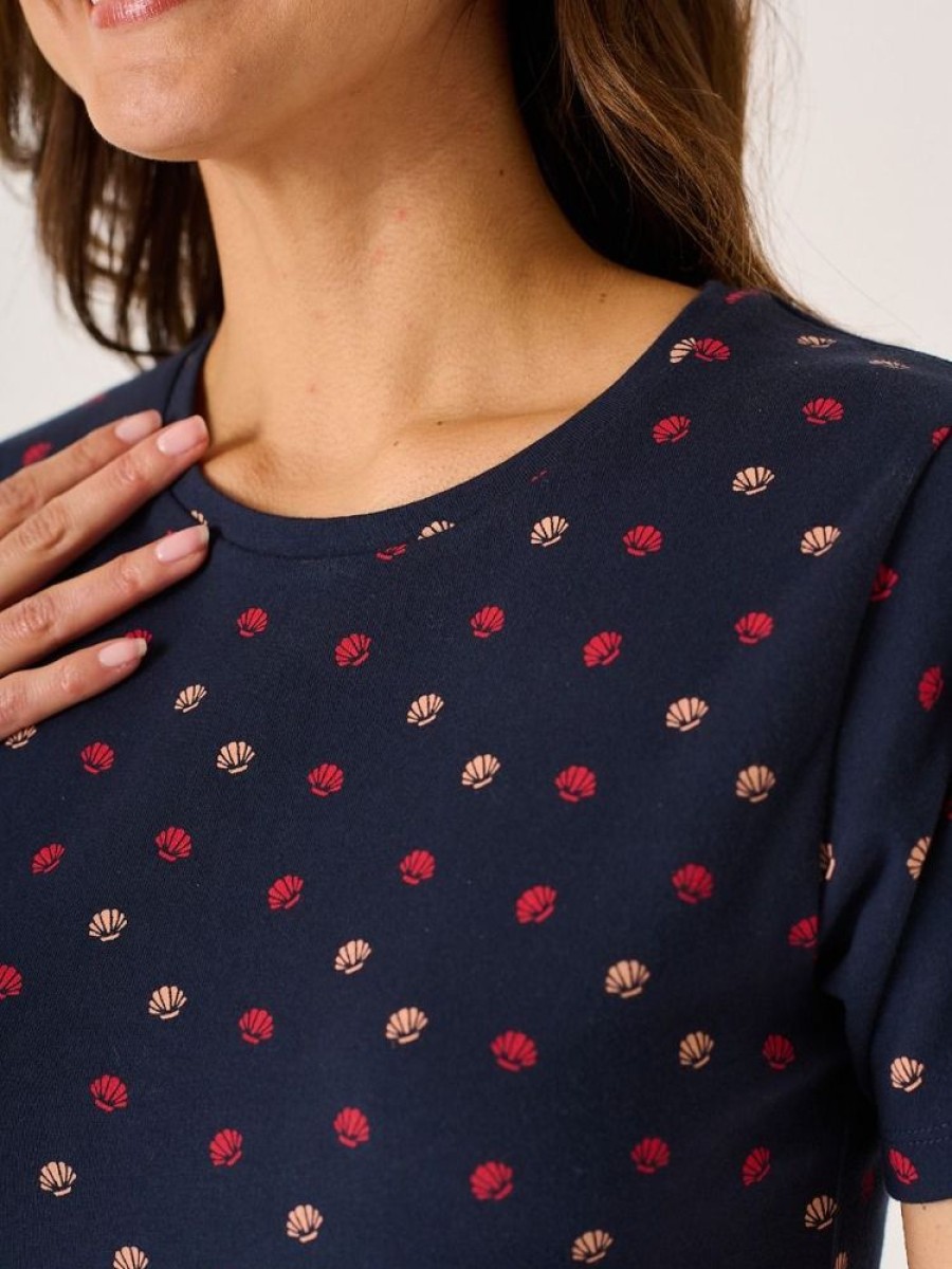 Quba & Co Witham Navy Shell Print Dress Clearance