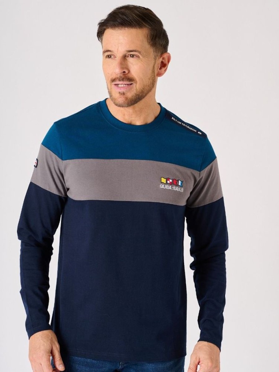 Quba & Co Navy And Grey X-Series Long Sleeved T-Shirt - Menzies Wholesale