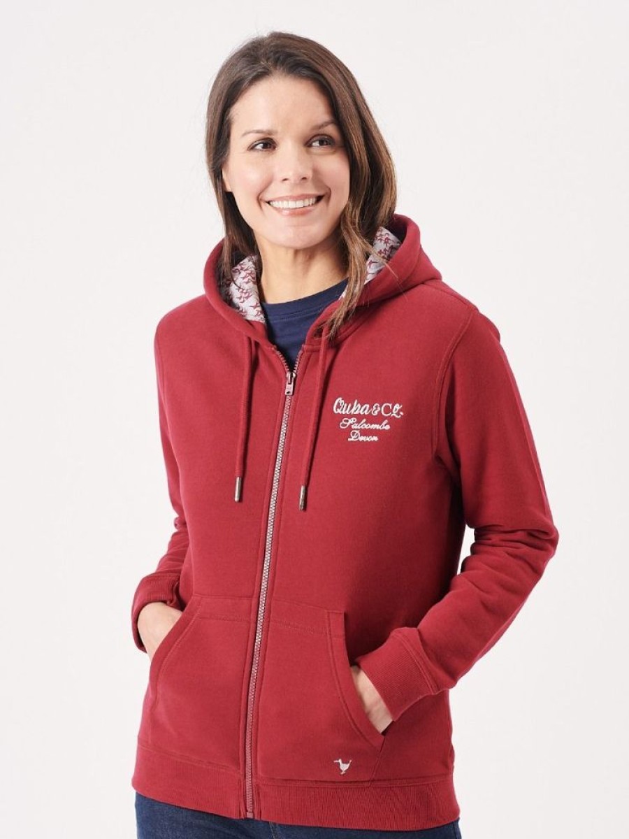 Quba & Co Eket Zip Red Hooded Sweatshirt Best