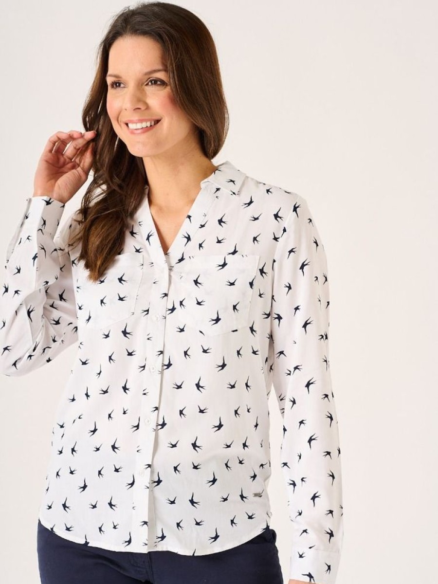 Quba & Co White Swallow Print Shirt - Isla Best