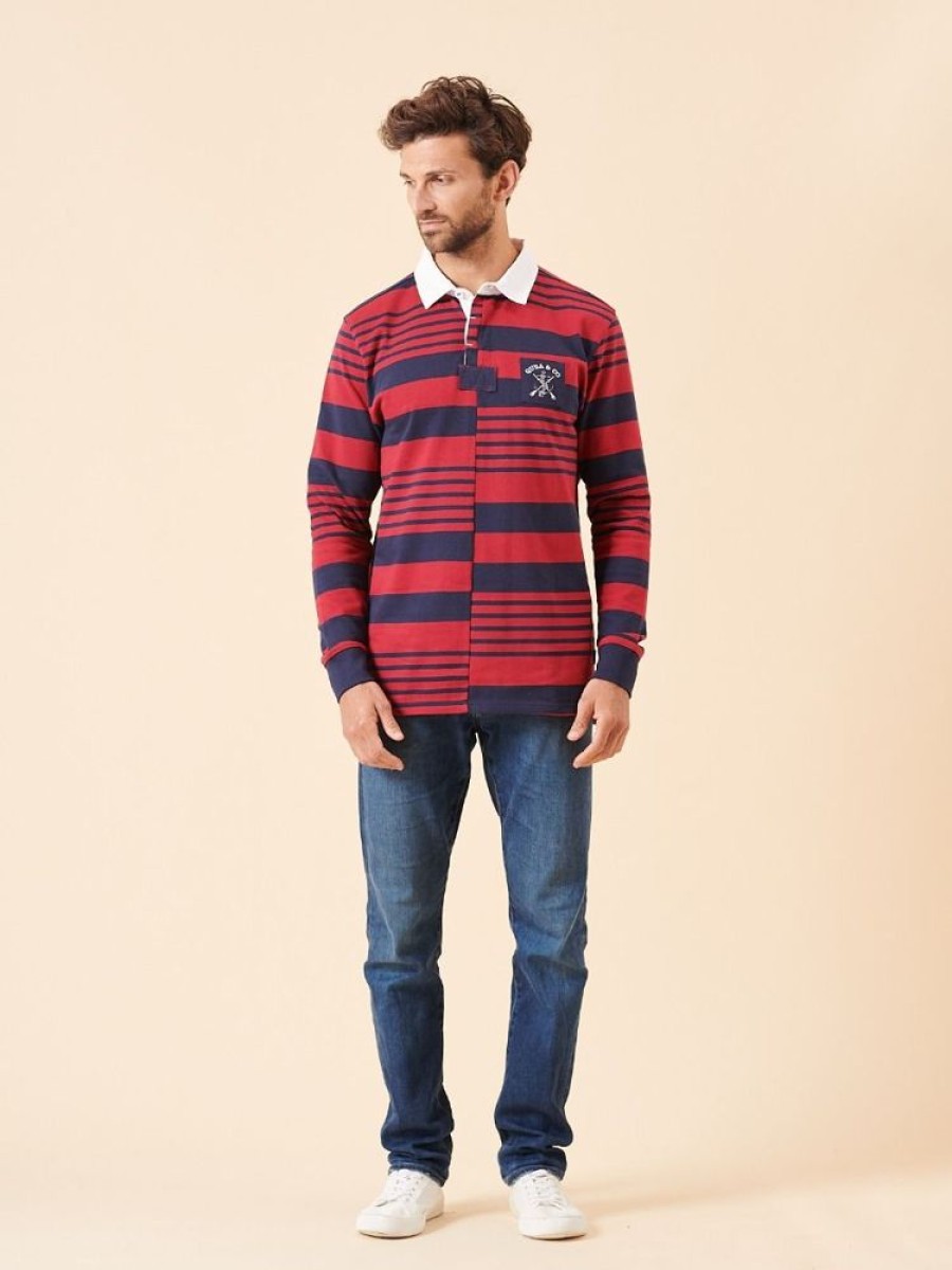 Quba & Co Red And Navy Striped Long Sleeve Rugby Shirt - Anwil Wholesale