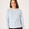 Quba & Co Sky Blue Textured Crew Neck Jumper - Barbow Wholesale