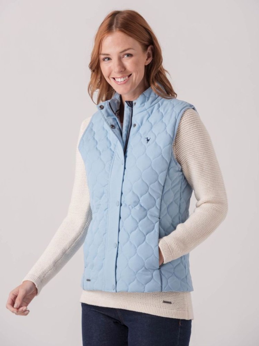 Quba & Co Lamium Blue Showerproof Quilted Gilet Clearance