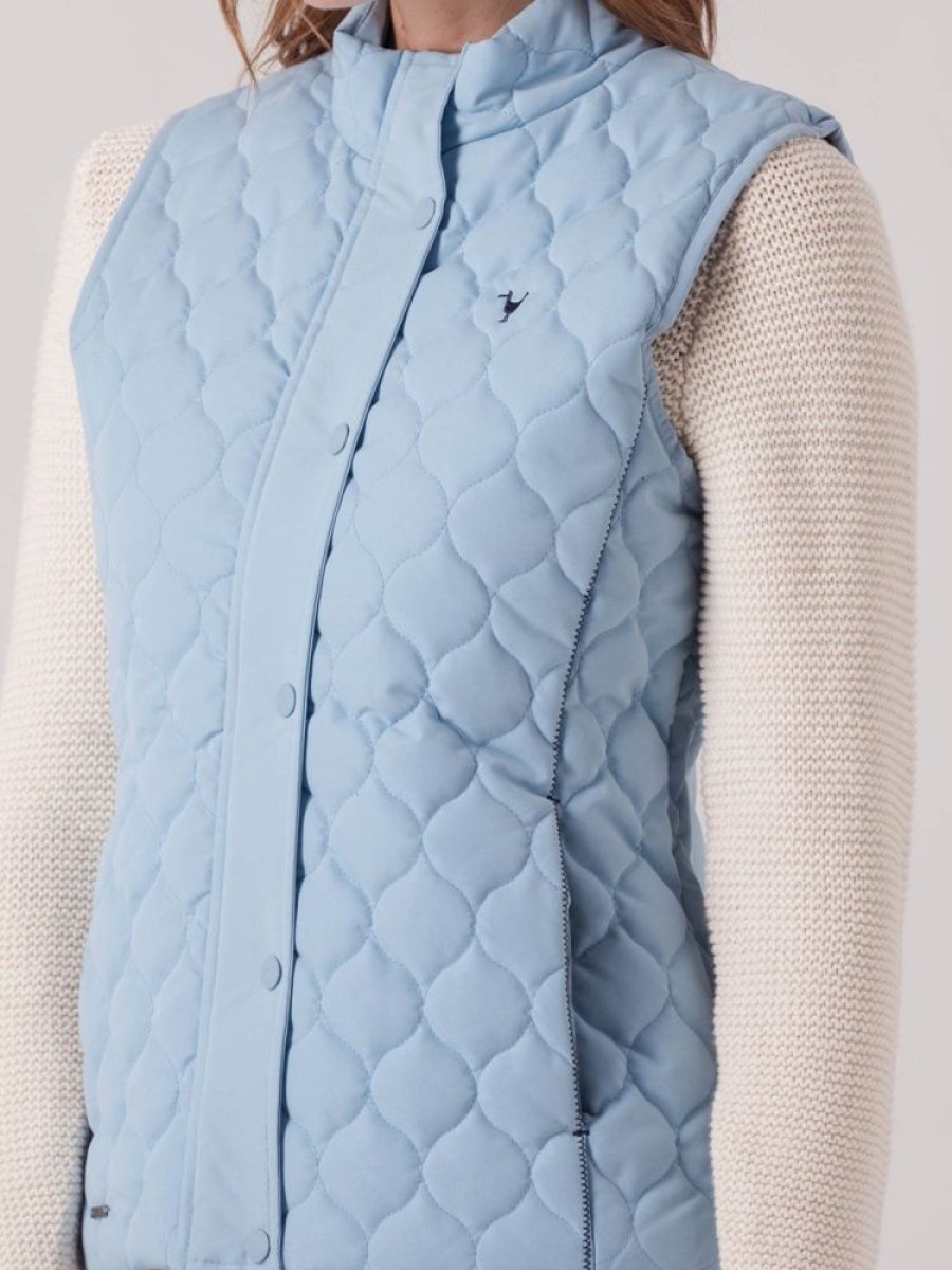 Quba & Co Lamium Blue Showerproof Quilted Gilet Clearance