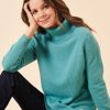 Quba & Co Bora Roll Neck Teal Knitted Jumper Wholesale