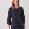 Quba & Co Gayfeather Navy Broderie Long Sleeve Top Online