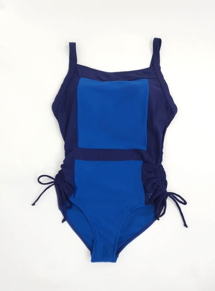 Quba & Co Renwick Blue Colour Block One Piece Swimsuit Online