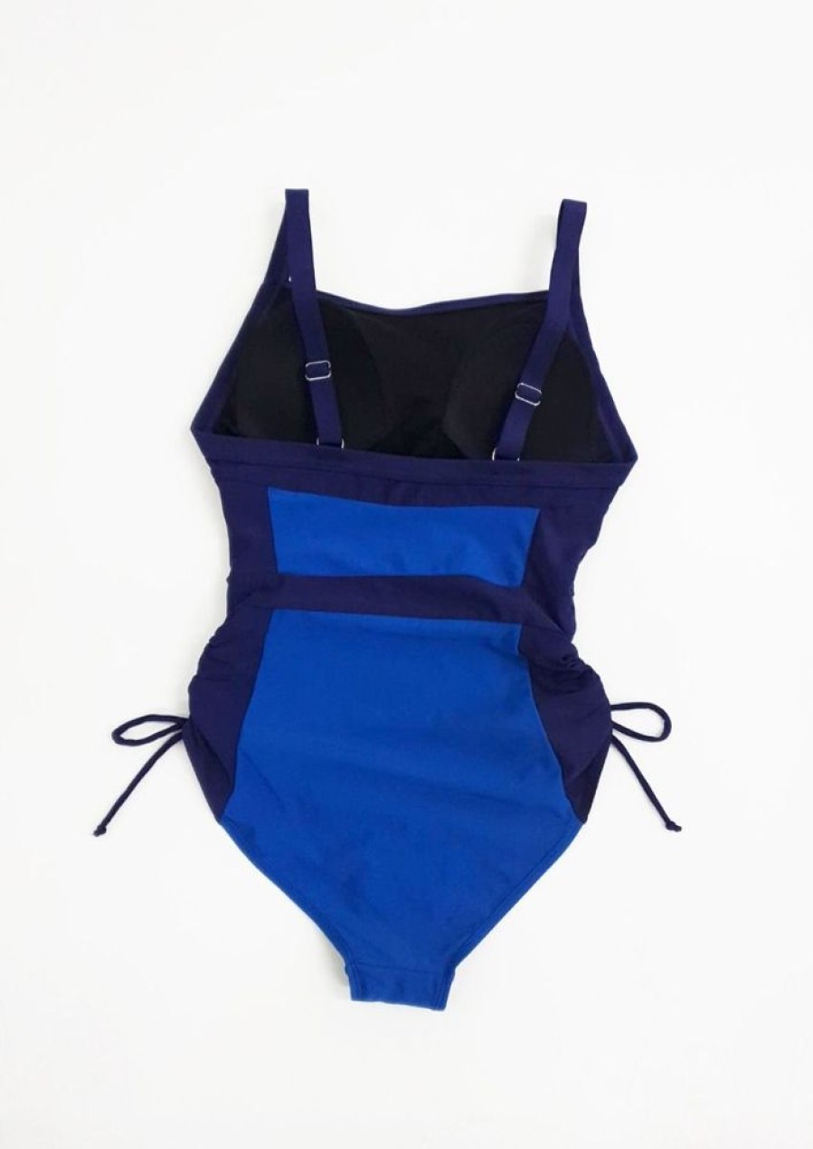 Quba & Co Renwick Blue Colour Block One Piece Swimsuit Online