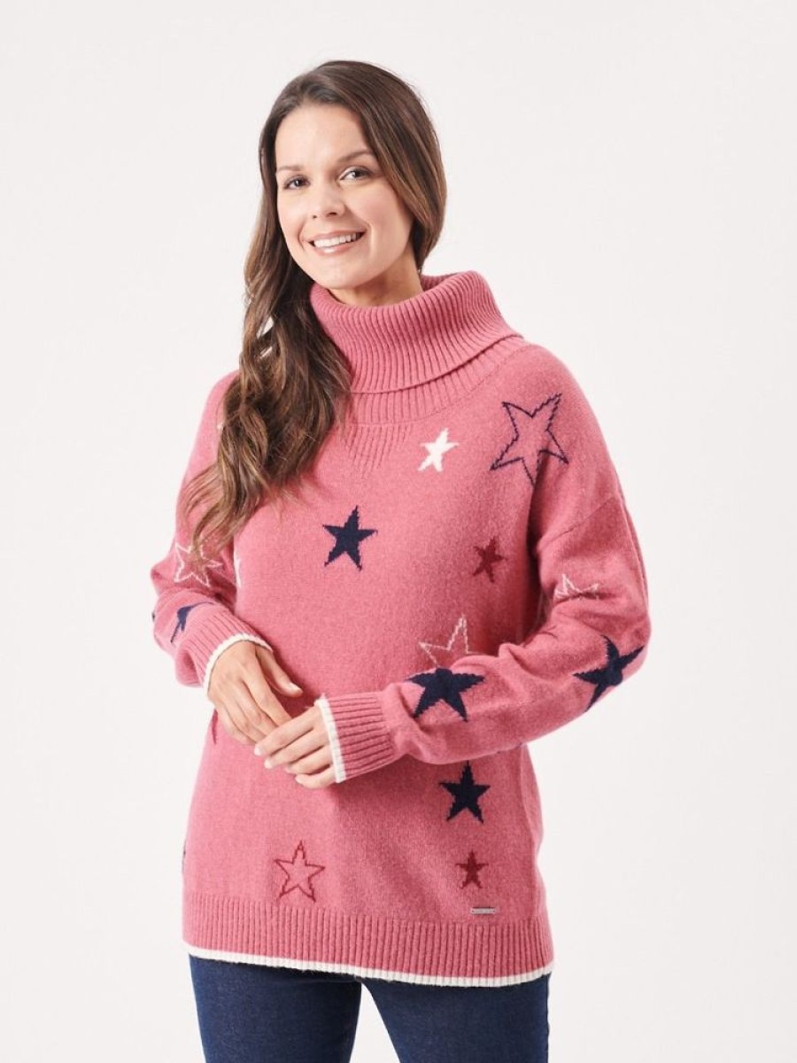 Quba & Co Sala Pink Knitted Star Design Jumper Online