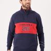 Quba & Co Navy X-Series Colour Block Zip Neck Sweatshirt - Steckborn Hot