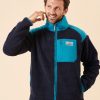 Quba & Co Navy And Teal X-Series Zip Borg Jacket- Biasca Clearance