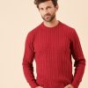 Quba & Co Moritz Red Cable Knit Jumper Clearance