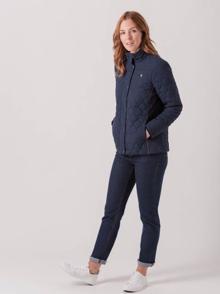 Quba & Co Barbaton Navy Showerproof Quilted Jacket Best