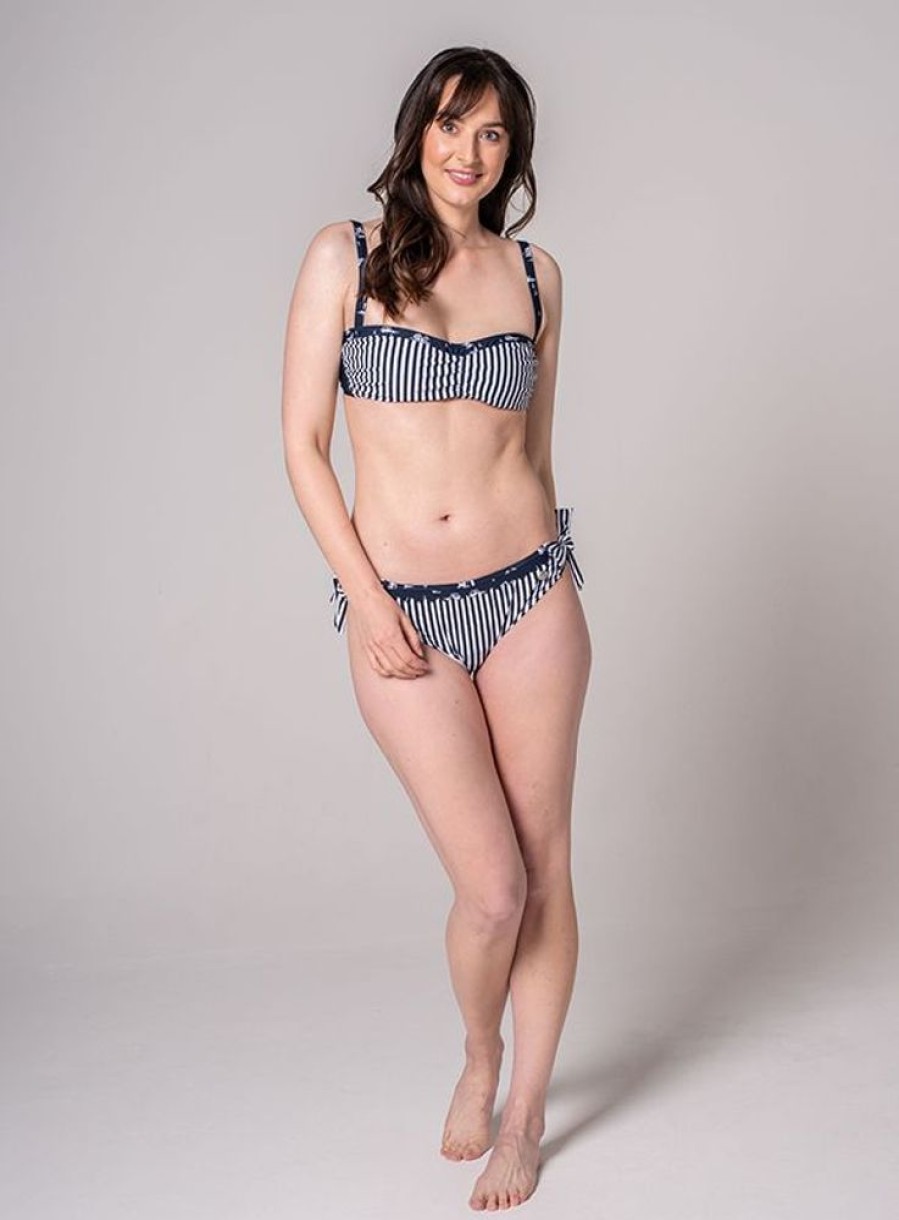 Quba & Co Hawaii Striped Bikini Top - Dark Navy Hot