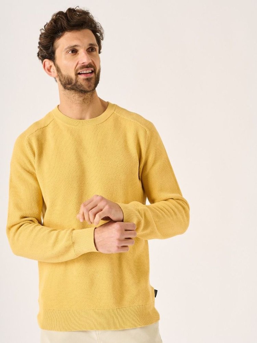 Quba & Co Kentmoore Dusty Yellow Crew Neck Jumper Hot