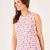 Quba & Co Cam Pink And White Striped Boat Design Vest Best