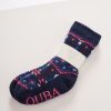 Quba & Co Navy And Winter Berry Fairisle Knitted Ladies Bed Socks - Falmer Hot