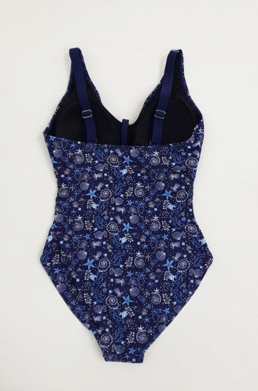 Quba & Co Shell Navy Nautical Design One Piece Swimsuit Hot