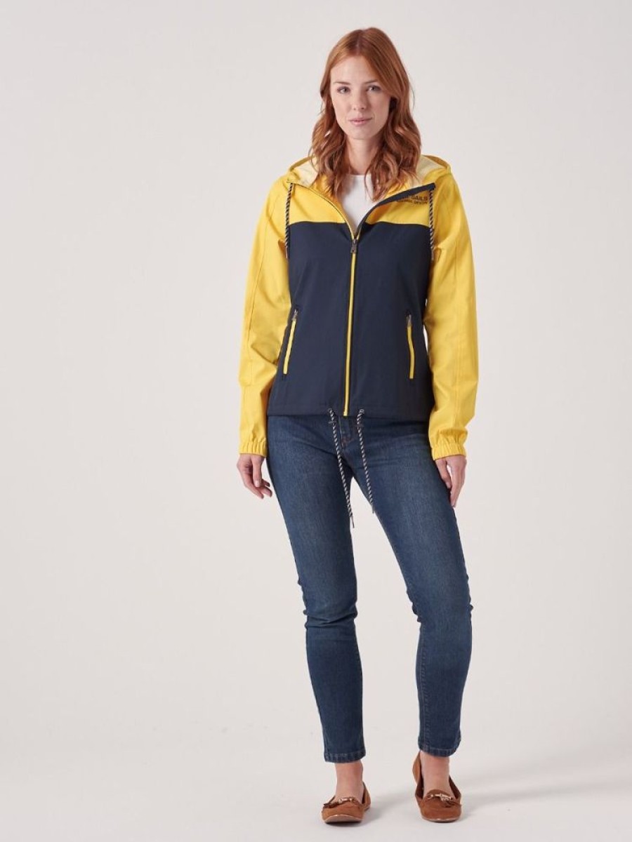 Quba & Co Wisteria X-Series Yellow And Navy Showerproof Jacket Clearance