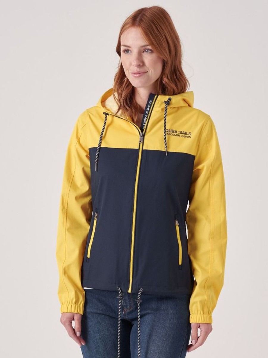 Quba & Co Wisteria X-Series Yellow And Navy Showerproof Jacket Clearance