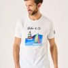 Quba & Co Sanins Lifestyle Quba And Co White Boat Printed T-Shirt Wholesale