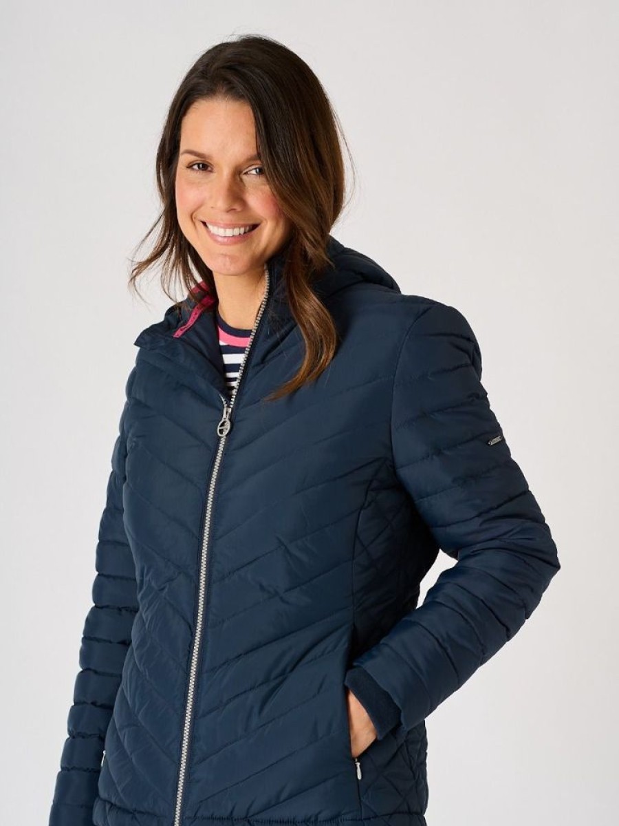 Quba & Co Dark Navy Padded Hooded Jacket - Honey Clearance