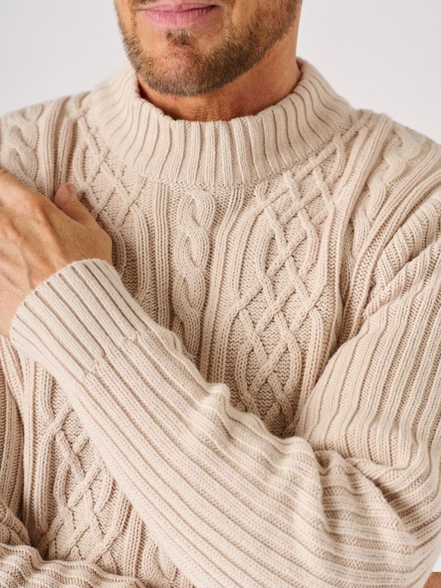 Quba & Co Oatmeal White Lifestyle Cable Knit Jumper -Jobe Clearance