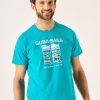 Quba & Co Florus Quba Sails Splash Blue Graphic Boat Design T-Shirt Wholesale