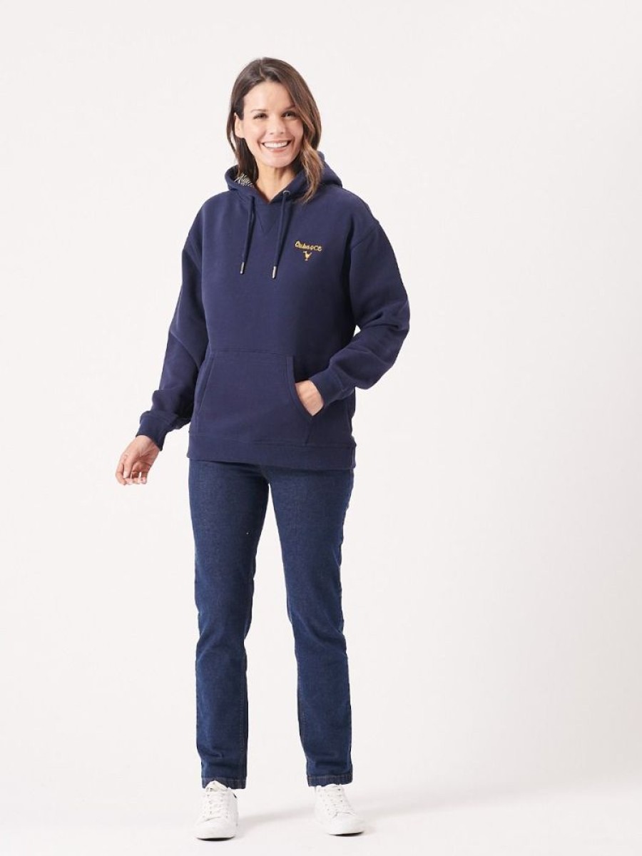 Quba & Co Donso Stripe Ladies Navy Hoodie Clearance