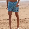 Quba & Co Seathwaite Blue Leaf Design Swim Shorts Online