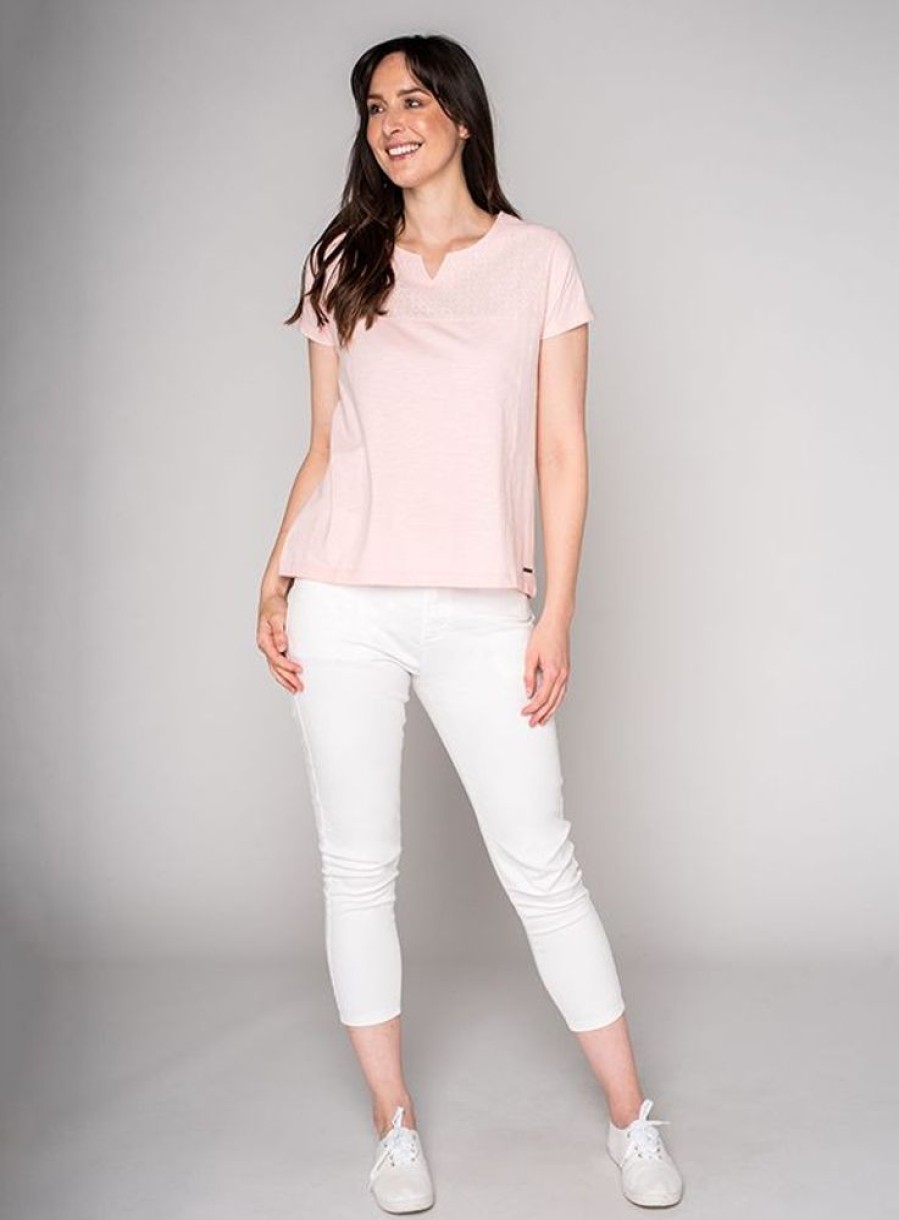 Quba & Co Ariana Woven T-Shirt - Peony Pink Hot