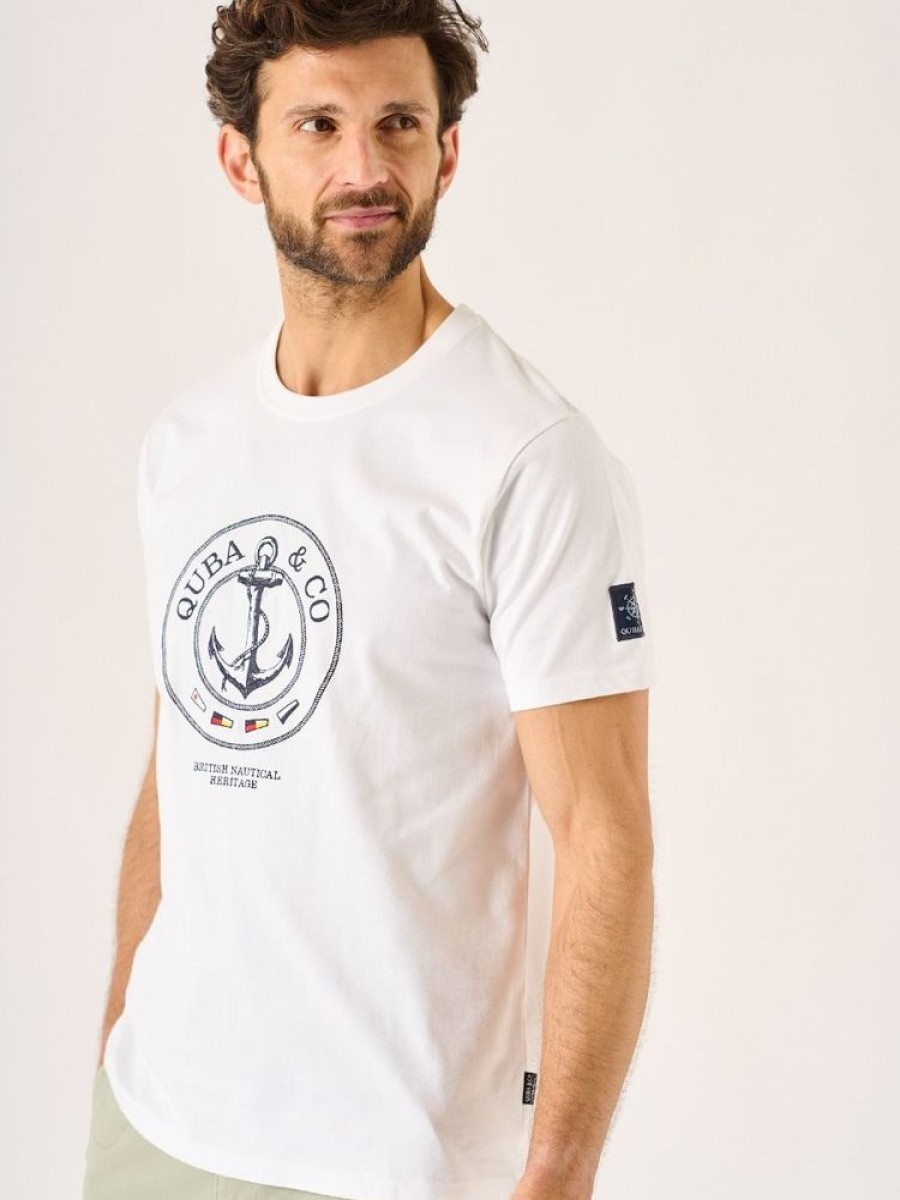 Quba & Co Northam Quba And Co Graphic T-Shirt White Clearance