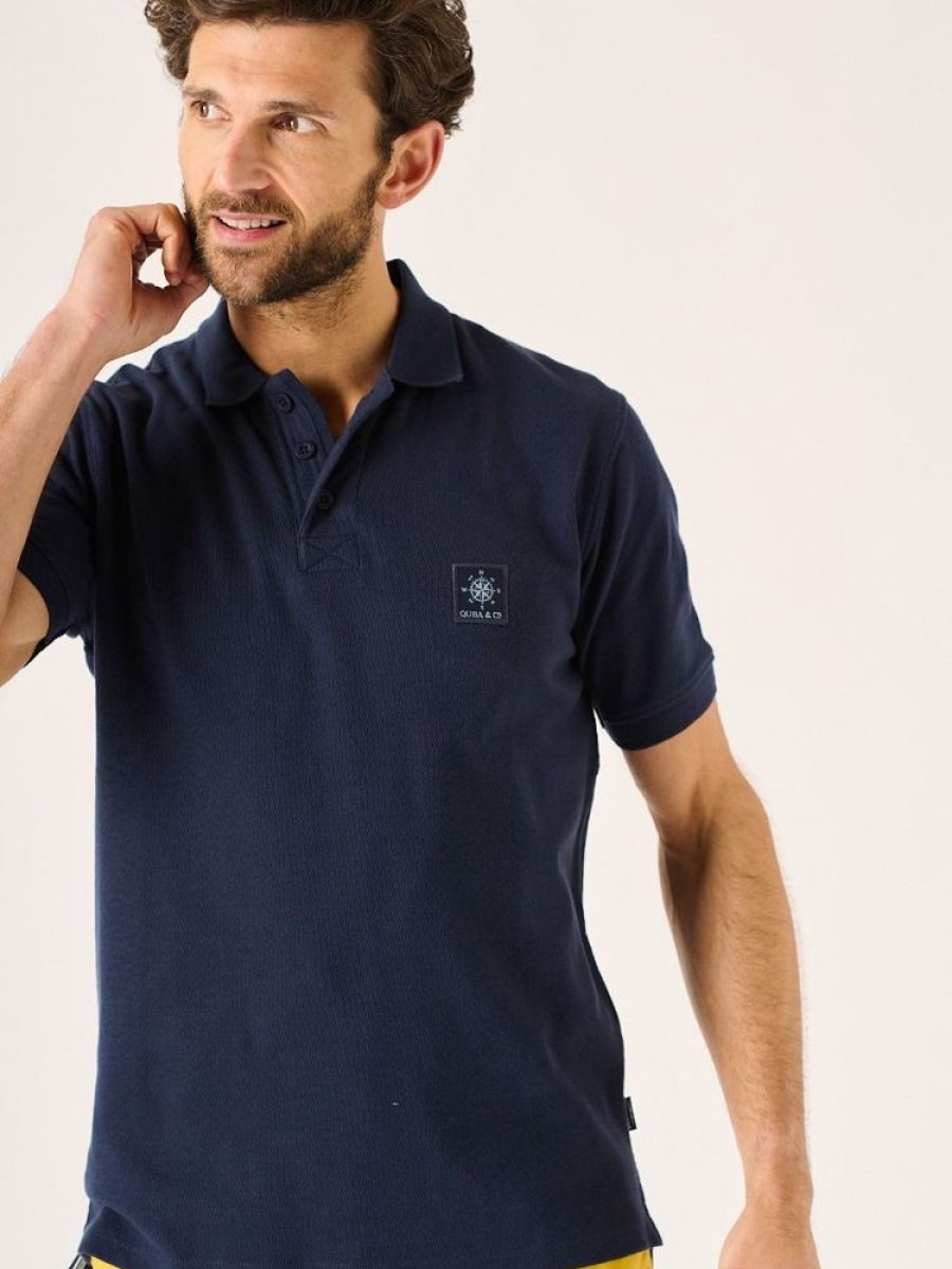 Quba & Co Prescott Lifestyle Polo Shirt Navy New