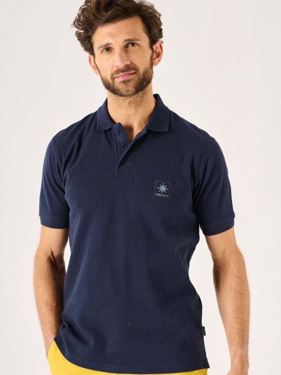 Quba & Co Prescott Lifestyle Polo Shirt Navy New